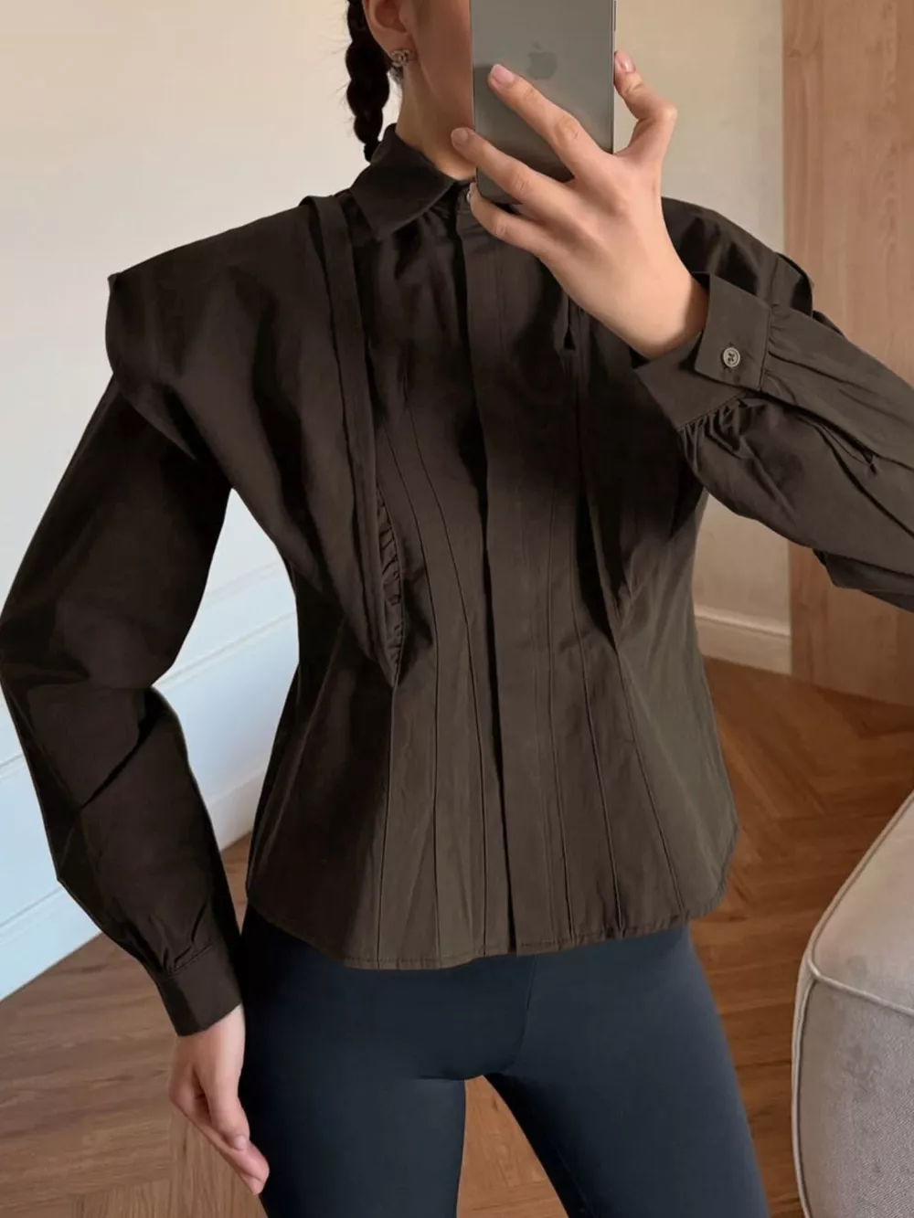 Slim-Fit Ruched Waist Shirt, image 5