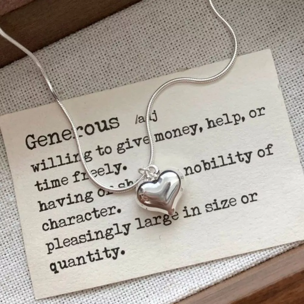 925 Sterling Silver Heart Necklace, image 2