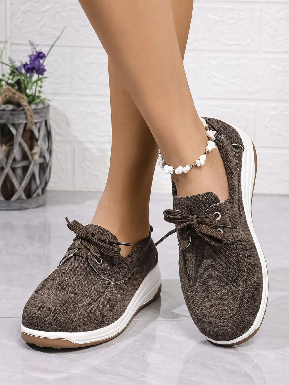 Lace Up Wedge Sneakers, image 7