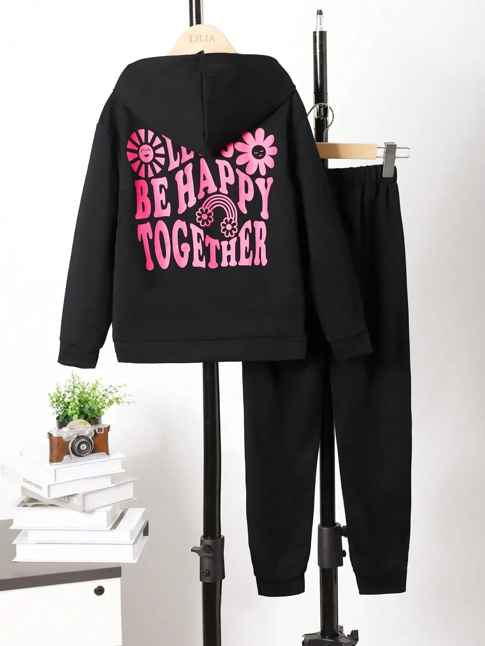 Children's Graphic Long Sleeve Hoodie and Pants Set