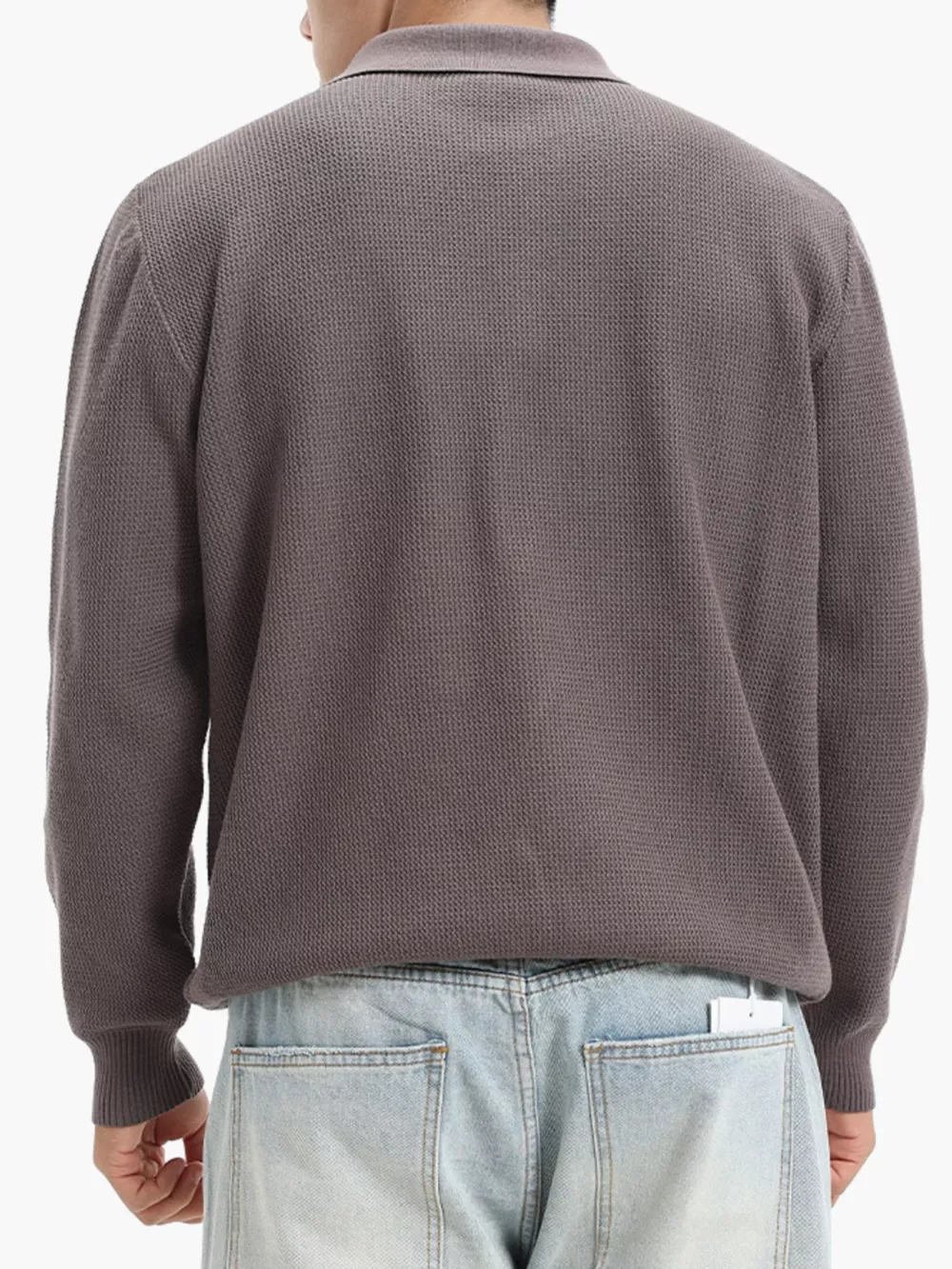 Men's Plus Size Quarter-Zip Textured Knit Top, image 5
