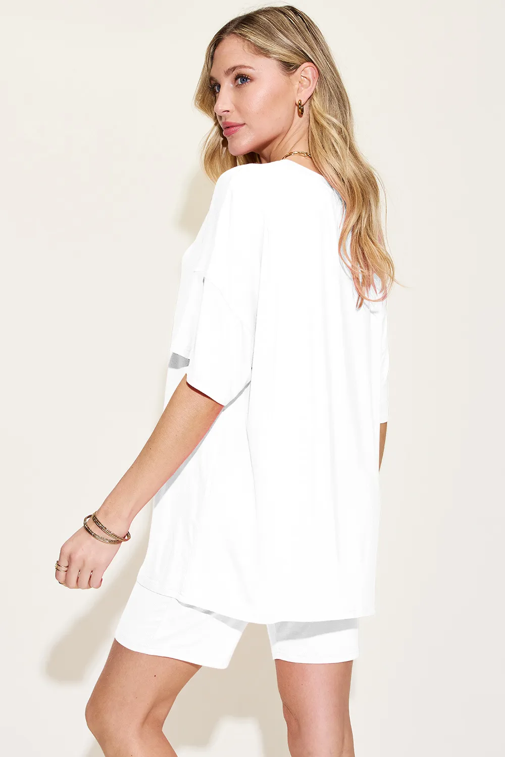 Bamboo Full Size V-Neck Drop Shoulder T-Shirt and Shorts Set, image 5