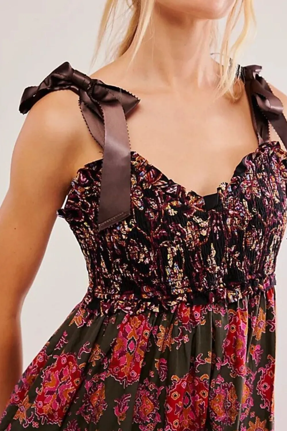 Floral Tiered Maxi Dress with Mixed Print Design, image 8