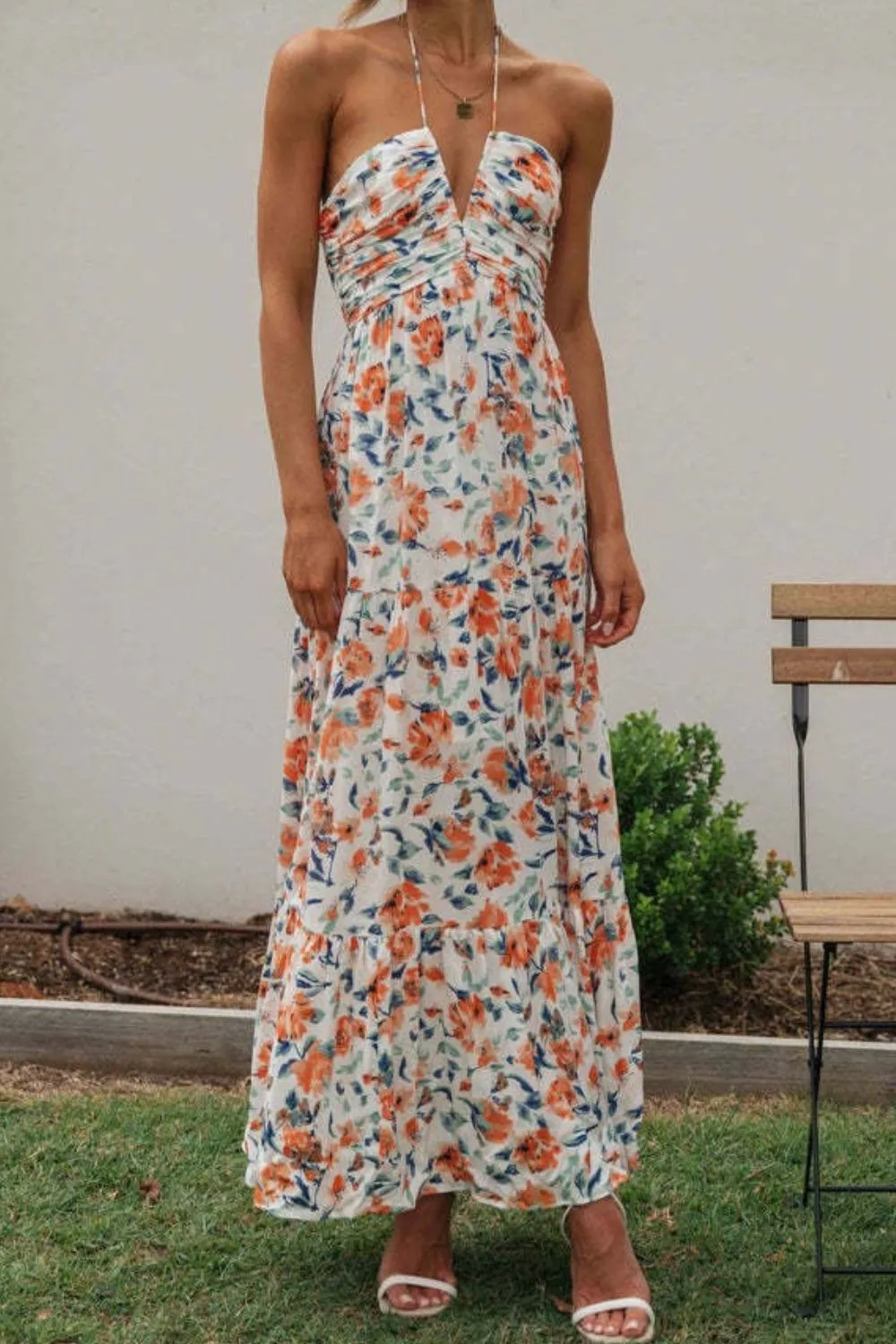 Printed Halter Neck Cami Dress, image 5