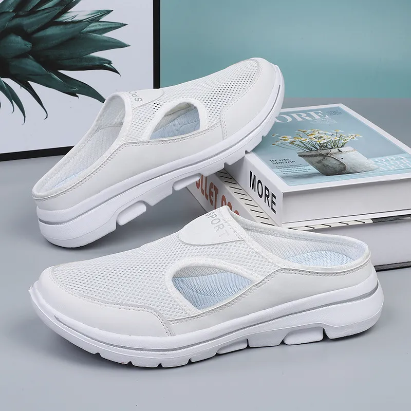 Round Toe Mesh Cut Out Sandals, image 5