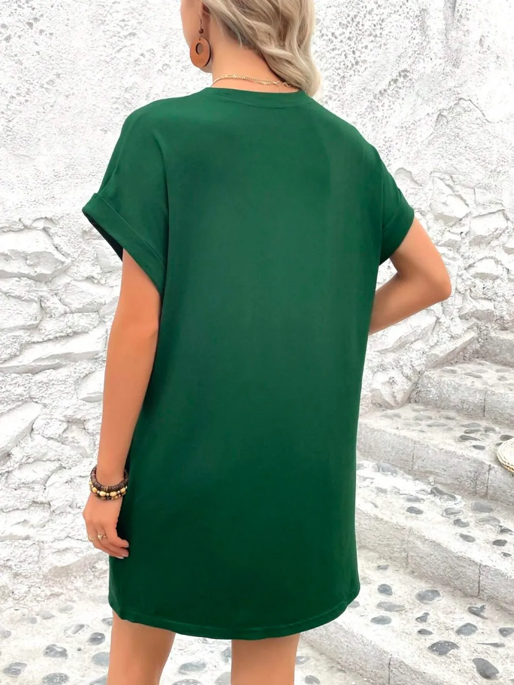 Round Neck Short Sleeve Mini Dress, image 6