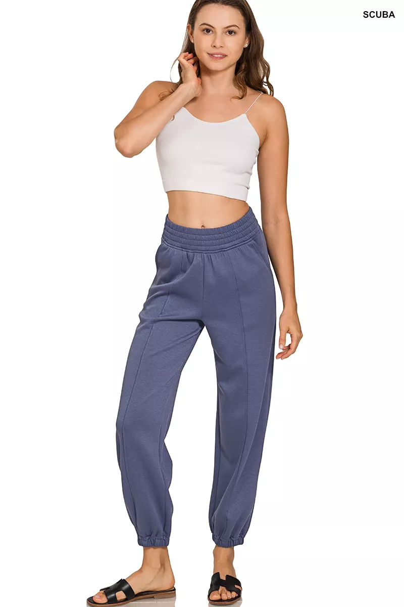 Scuba Elastic Waist Joggers with pockets, image 3
