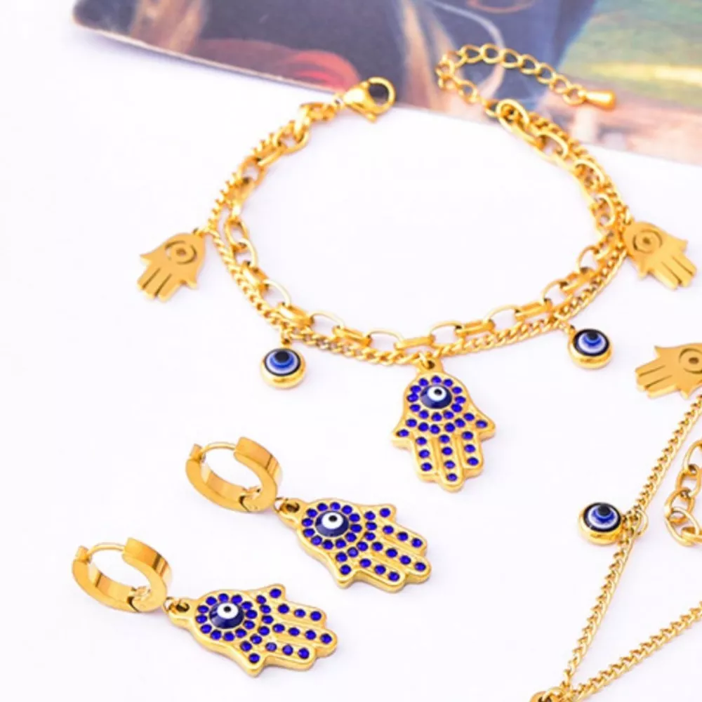 18K Gold-Plated Hand Charm Jewelry Set, image 3