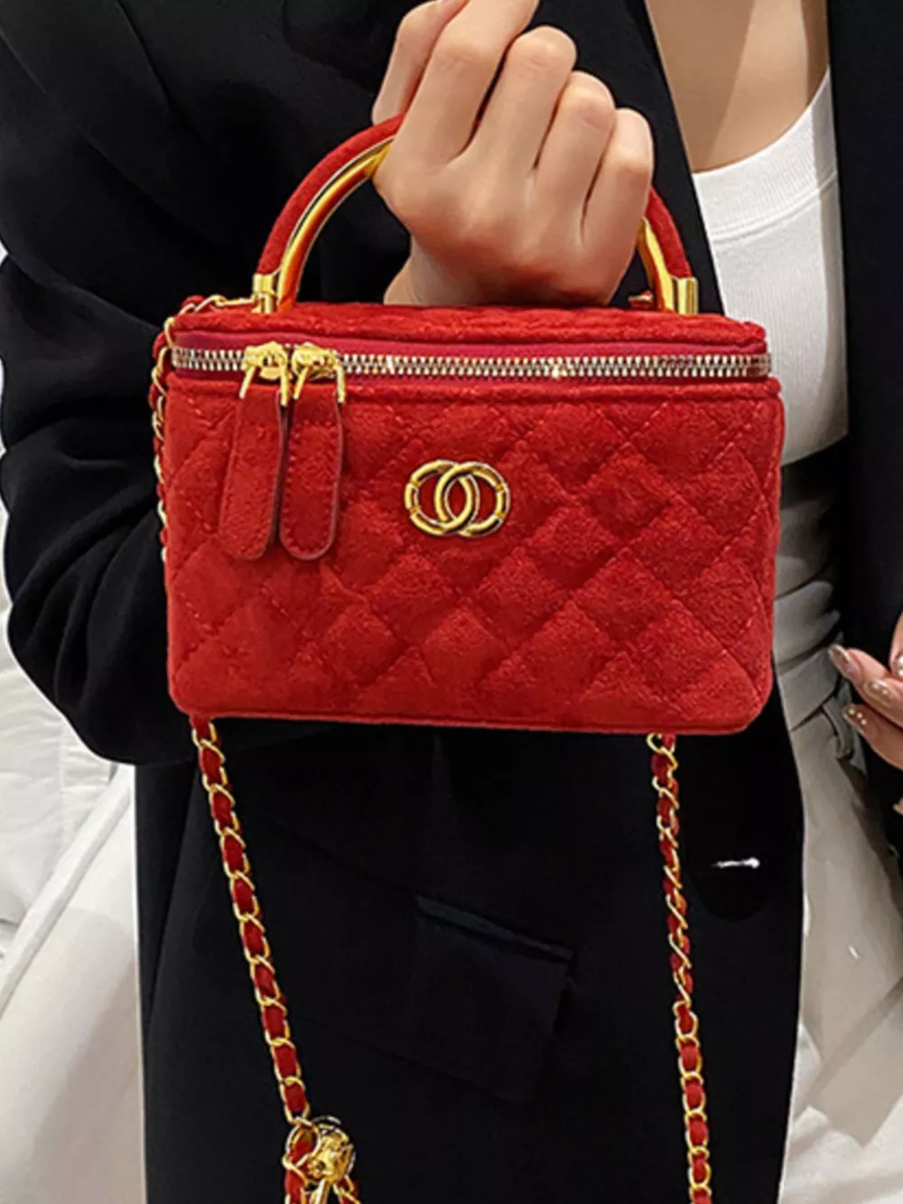 Quilted Top Handle Crossbody Bag, image 3