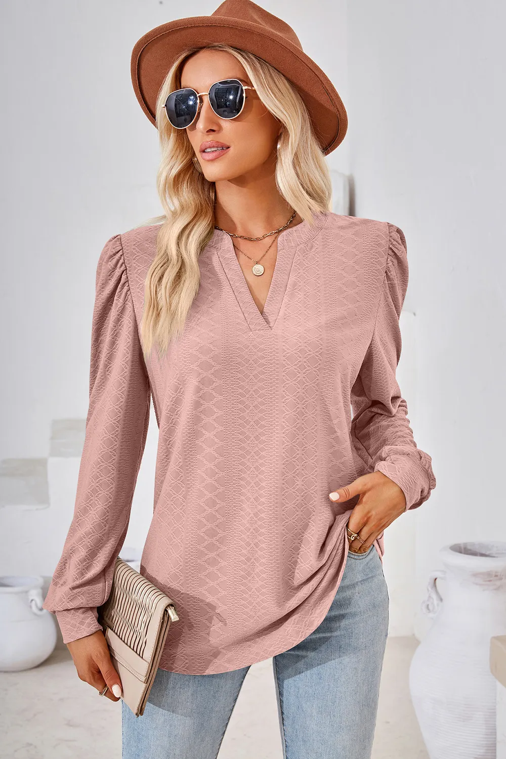 Notched Long Sleeve T-Shirt, image 26