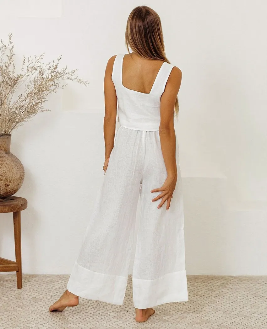Square Neck Sleeveless Top and Pants Set, image 3