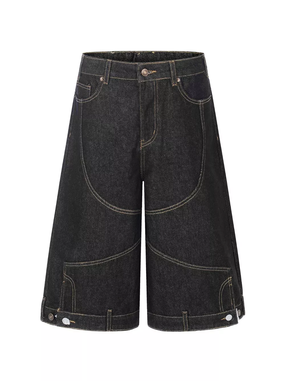 Men's Full Size High-Waisted Wide-Leg Denim Capris Plus Size