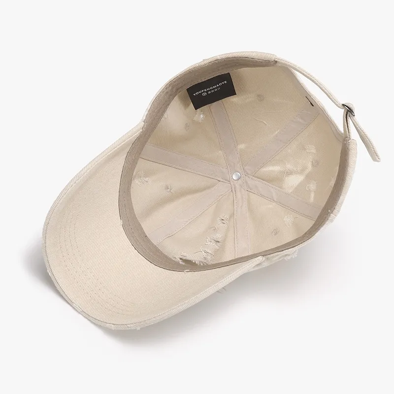 Distressed Adjustable Cotton Baseball Cap, image 6