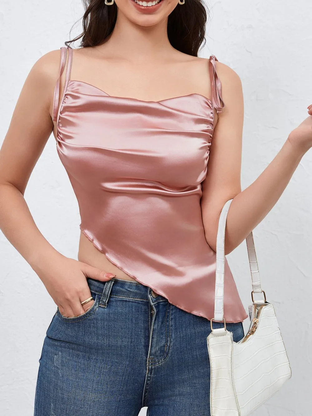 Asymmetrical Tie Shoulder Cami, image 7