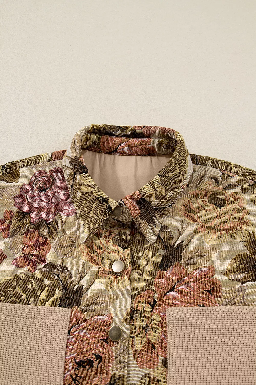 Floral Button Up Long Sleeve Shacket, image 8
