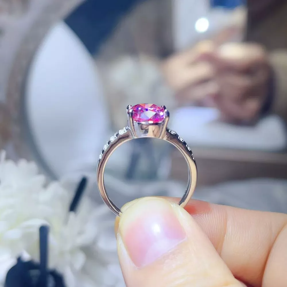 3 Carat Moissanite Oval 925 Sterling Silver Ring, image 3