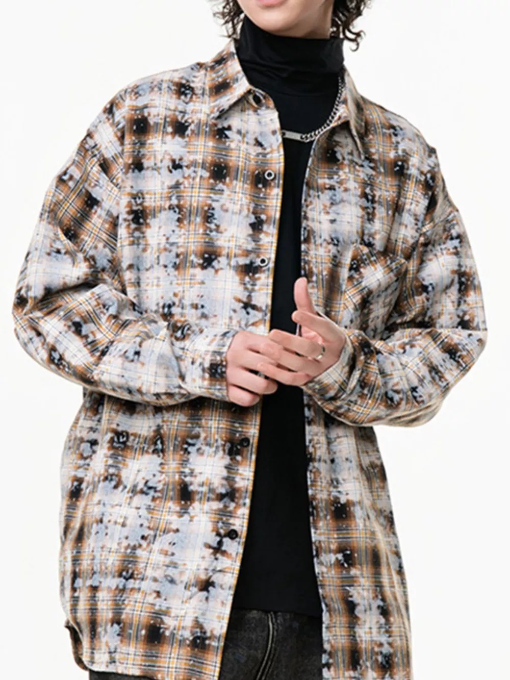 Men's Plus Size Plaid Button Up Long Sleeve Shirt, image 2
