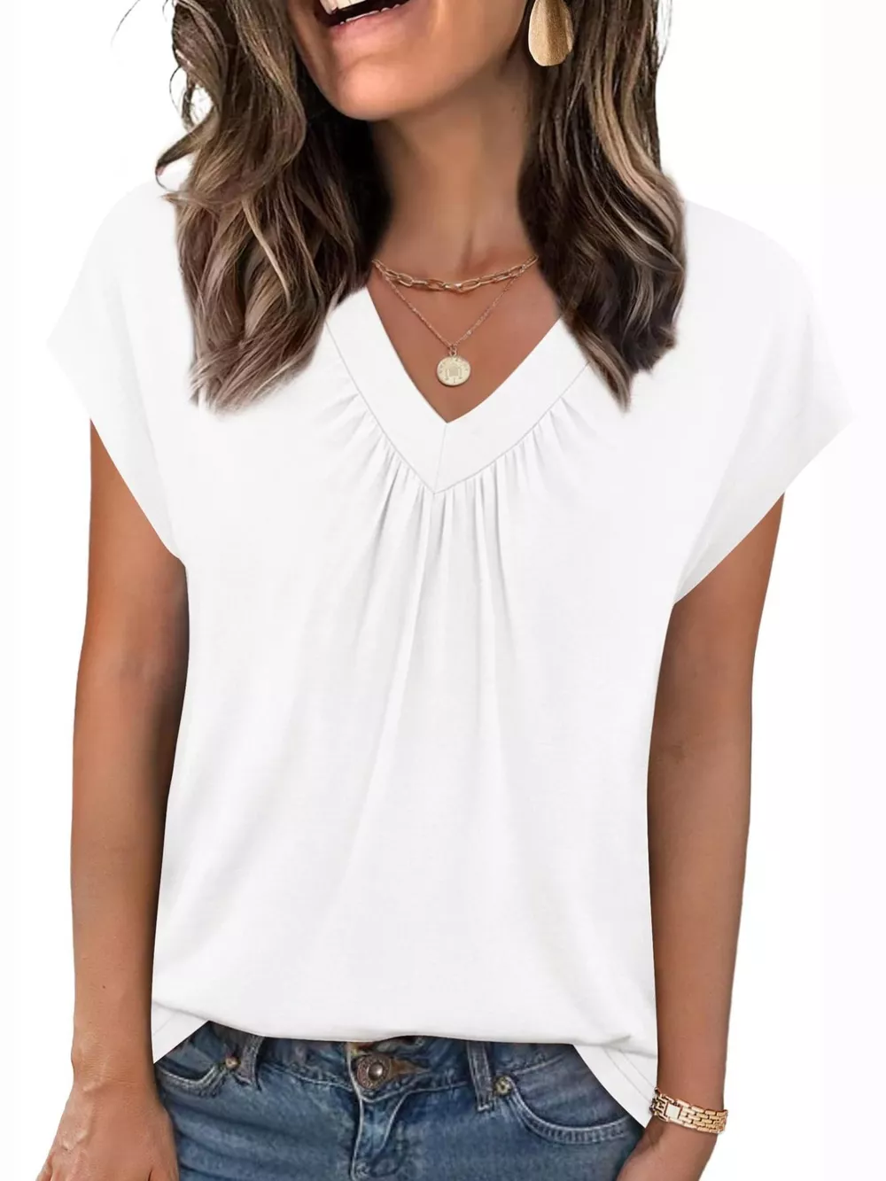 V-Neck Relaxed Fit T-Shirt, image 3
