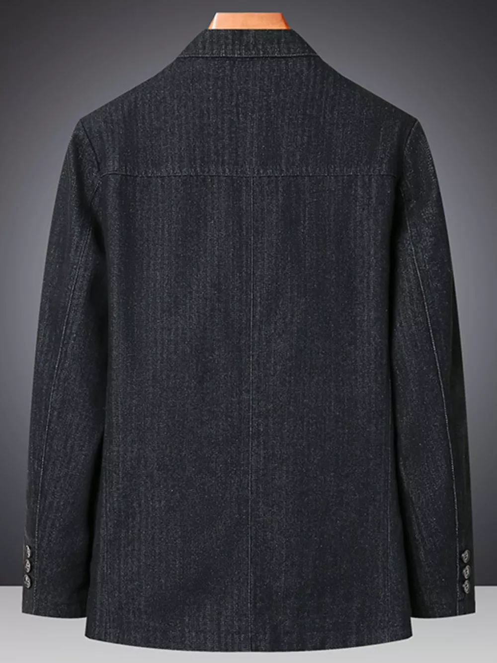 Men's Plus Size Classic Fit Textured Denim Blazer, image 2