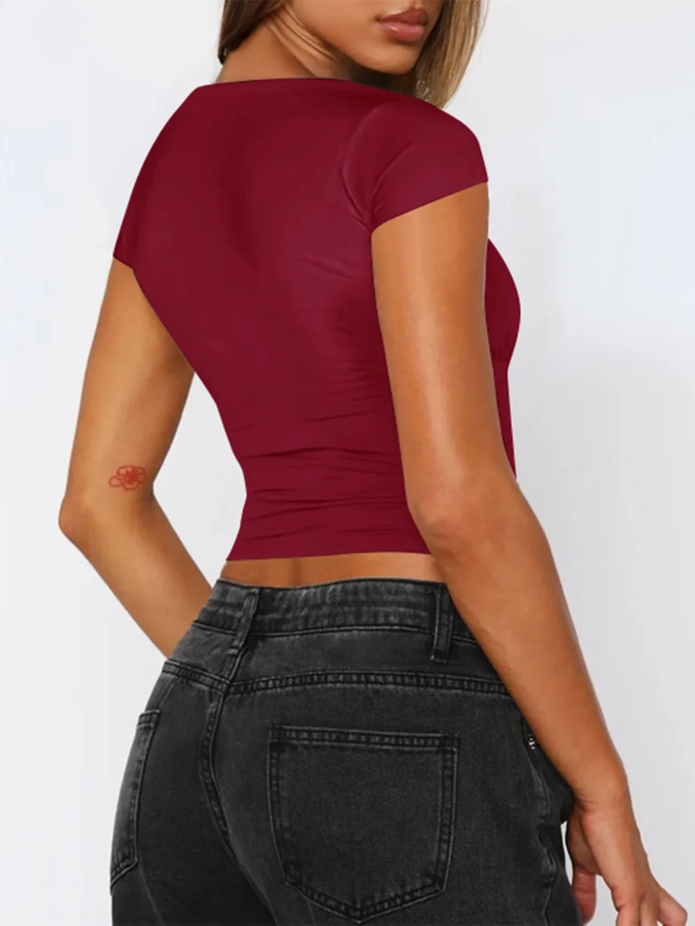 V-Neck Short Sleeve T-Shirt, image 9