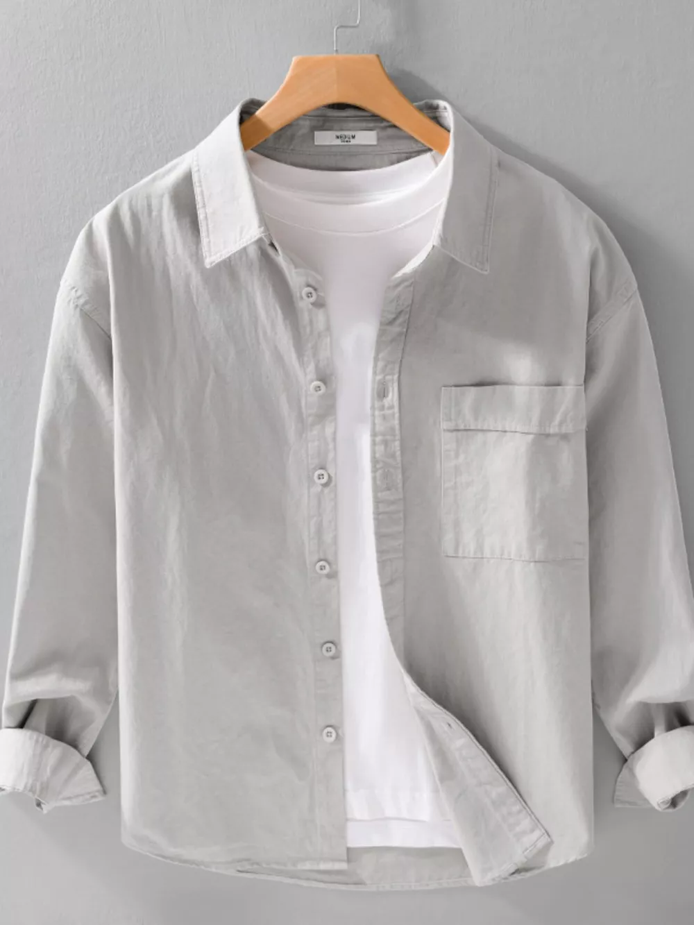 Men's Plus Size Button Up Long Sleeve Shirt, image 2