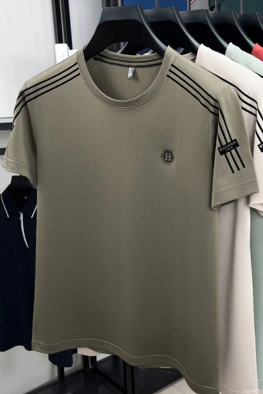 Men's Round Neck Short Sleeve T-Shirt, image 2