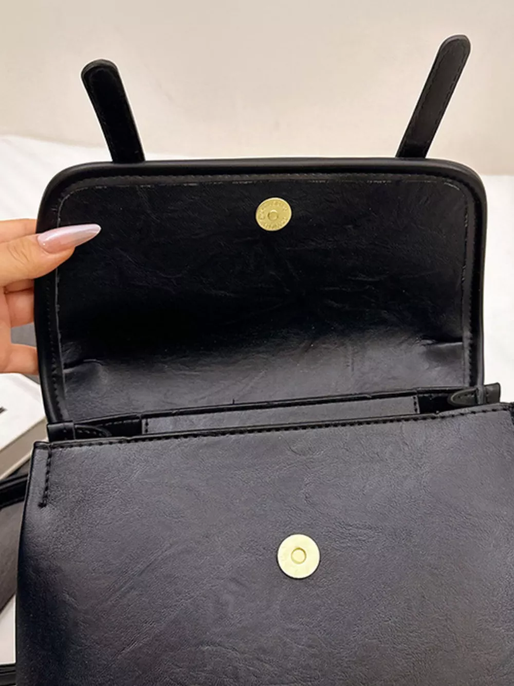 Leather Flap Backpack Bag, image 7