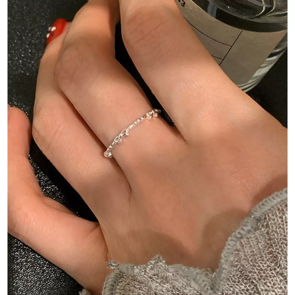 925 Sterling Silver Bow Open Ring, image 6