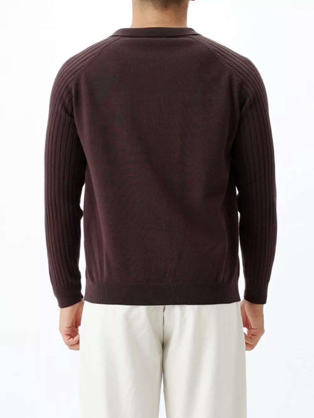 Men's Plus Size Classic Fit Ribbed Sleeve Knit Top, image 10