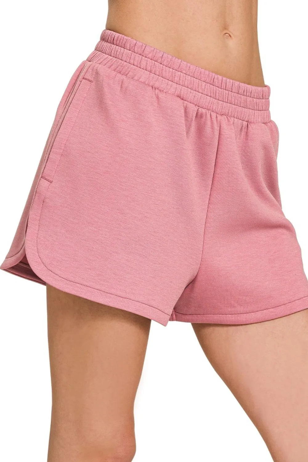 Scuba Elastic Waistband Dolphin Shorts, image 2