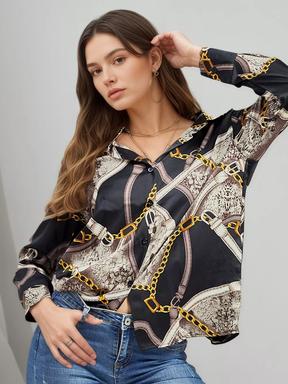 Printed Long Sleeve Shirt