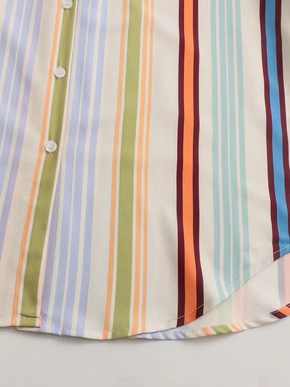 Striped Button Down Lantern Sleeve Shirt, image 8