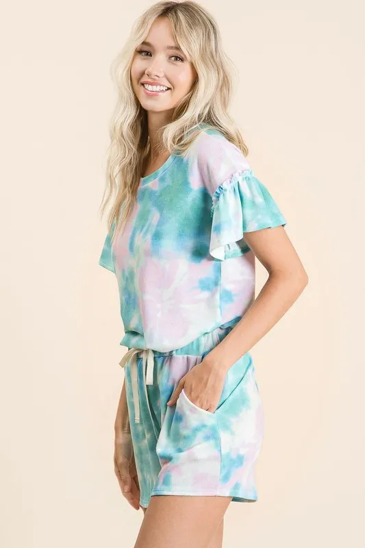 Tie Dye Print Casual Shorts with Twill, image 3