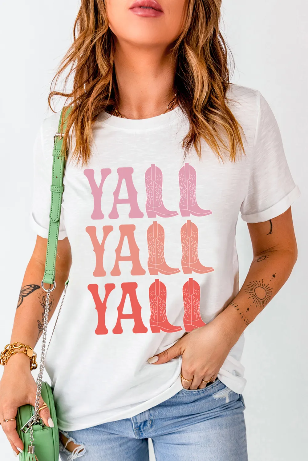 Letter Graphic Round Neck Short Sleeve T-Shirt, image 2