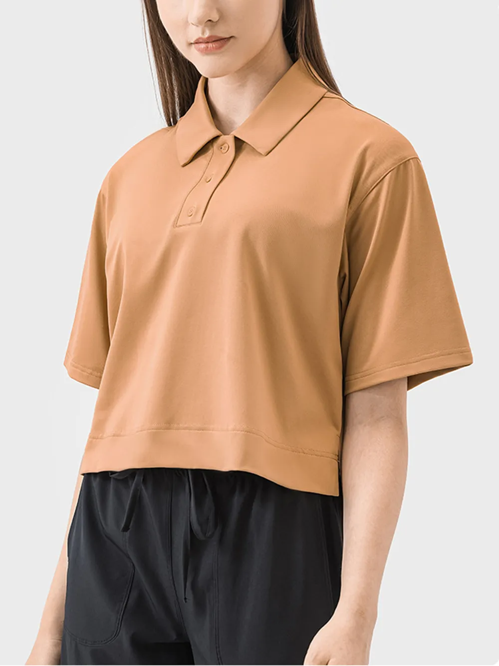 Half Button Short Sleeve Active T-Shirt, image 4