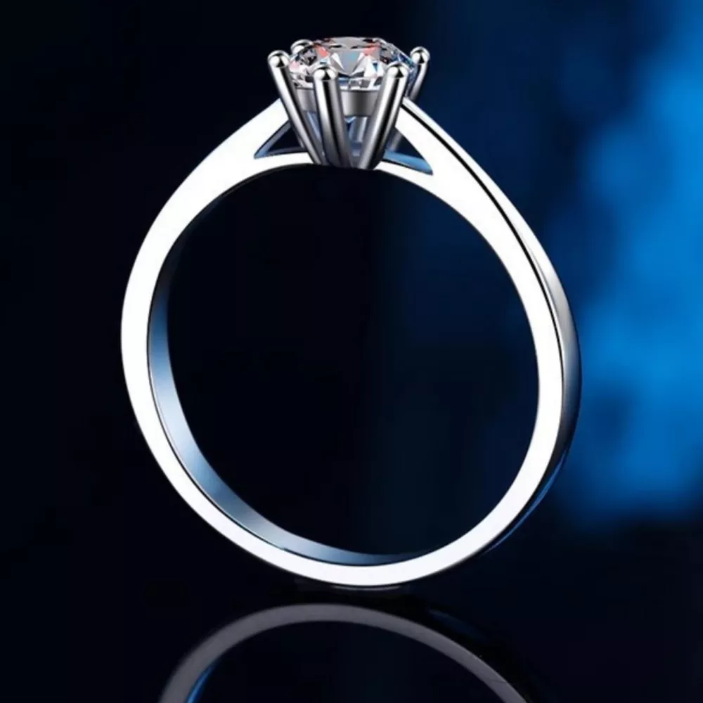 1 Carat Moissanite 925 Sterling Silver Ring, image 3
