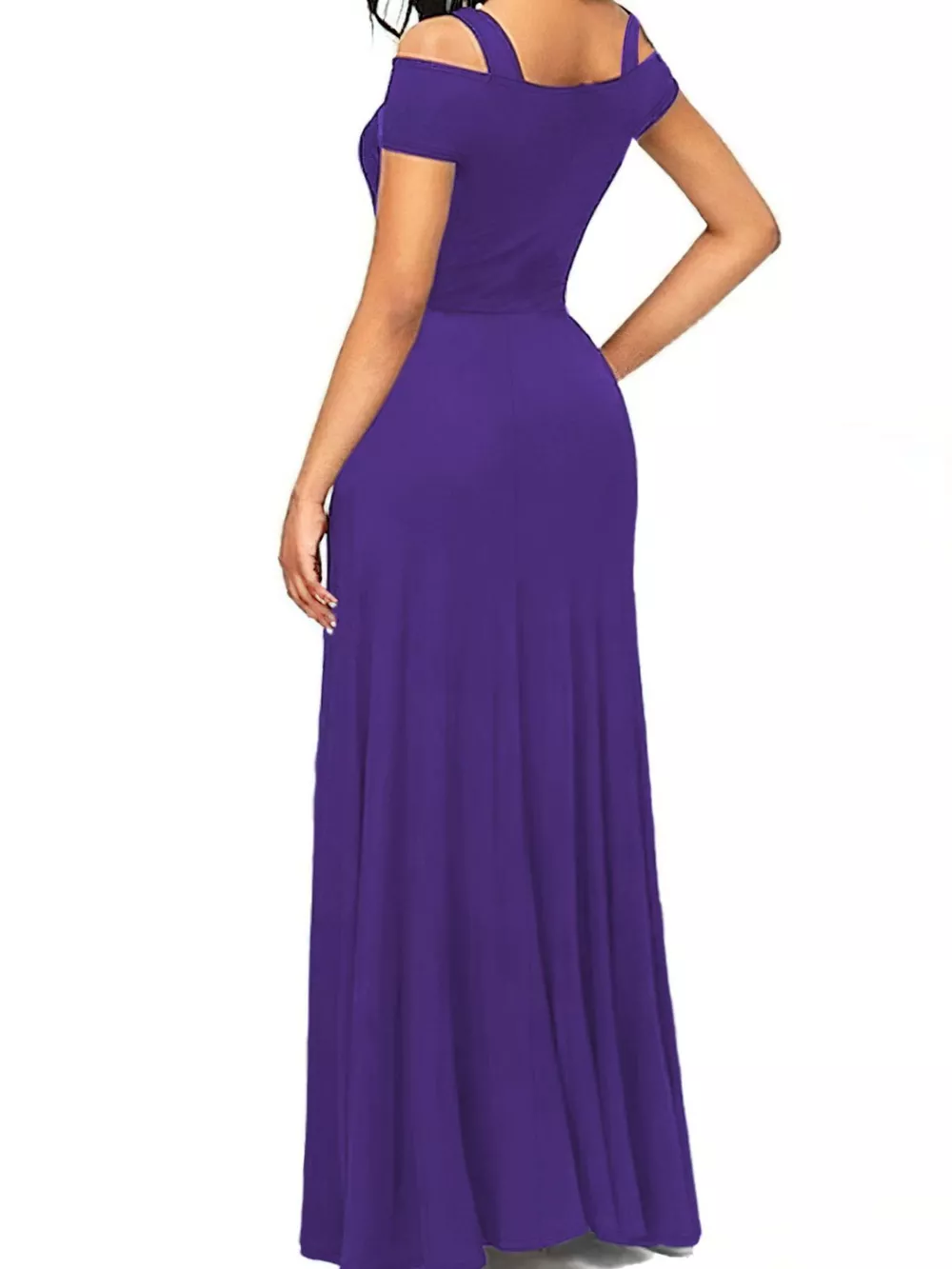 Elegant Off-Shoulder Slit Maxi Dress, image 2