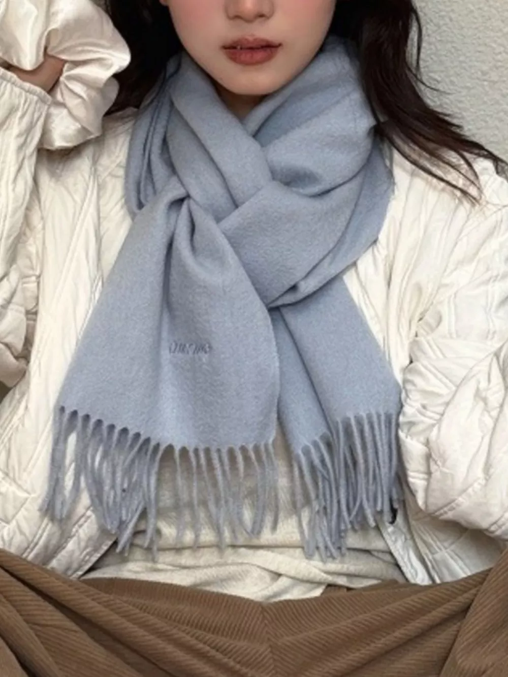 Fringe Solid Color Scarf, image 5