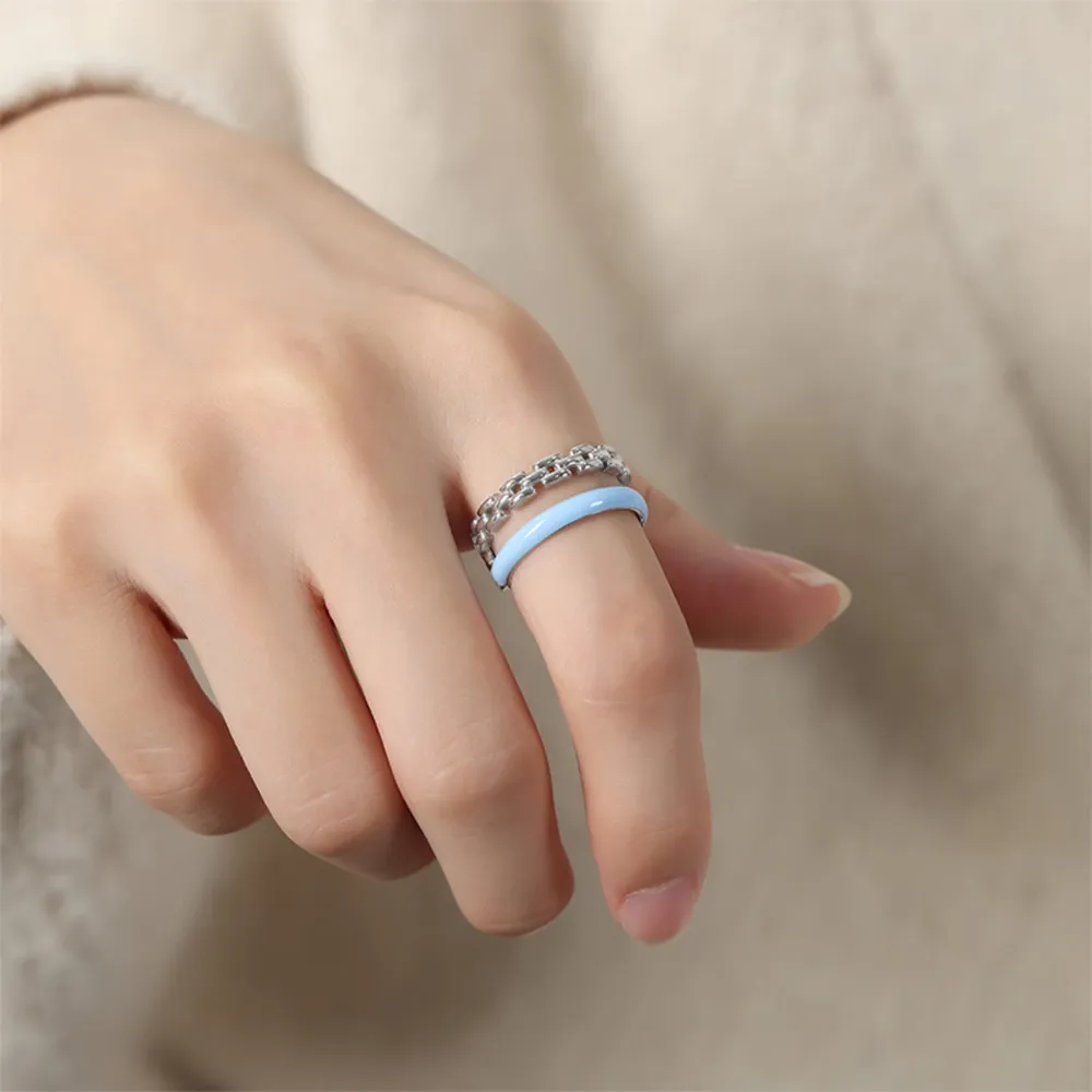 Enamel 18K Gold-Plated Open Ring, image 8