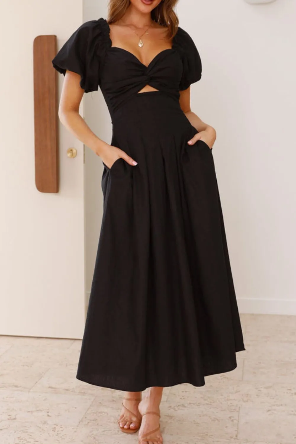 Sweetheart Neck Puff Sleeve Dress, image 11