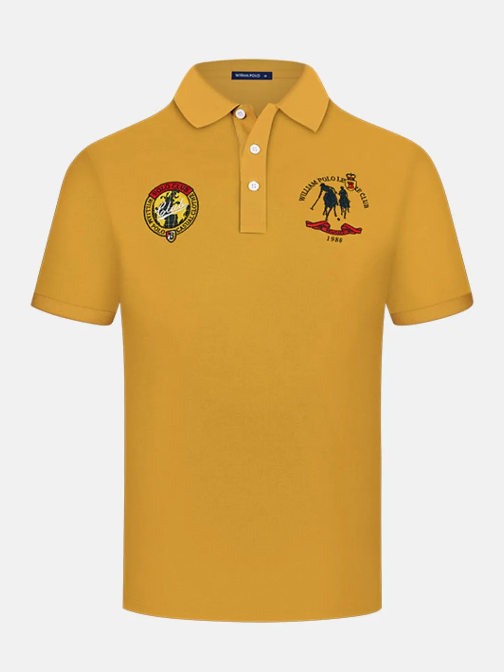 Men's Plus Size Short Sleeve Embroidered Polo
