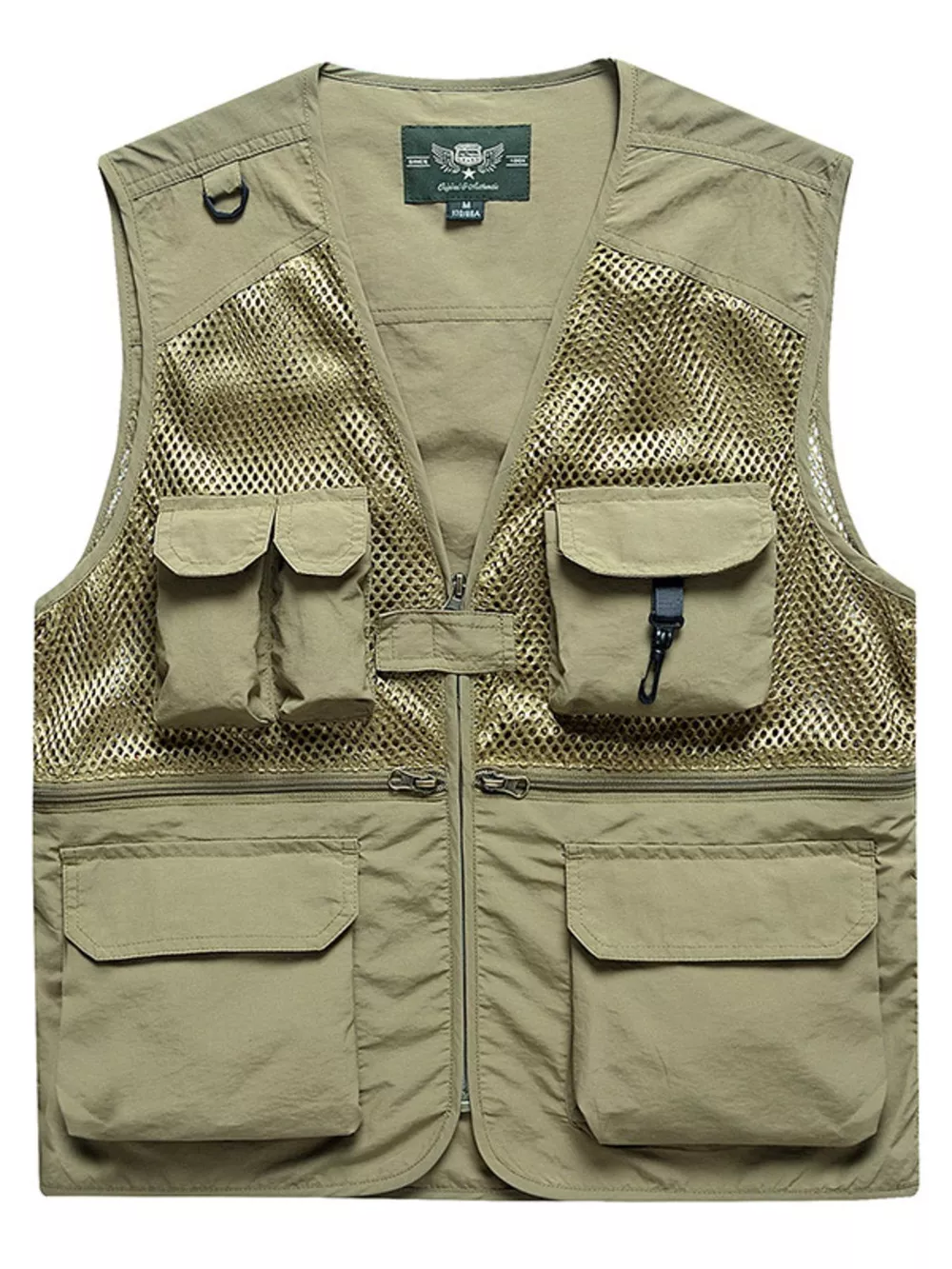 Men's Full Size Multi-Pocket Breathable Vest Plus Size