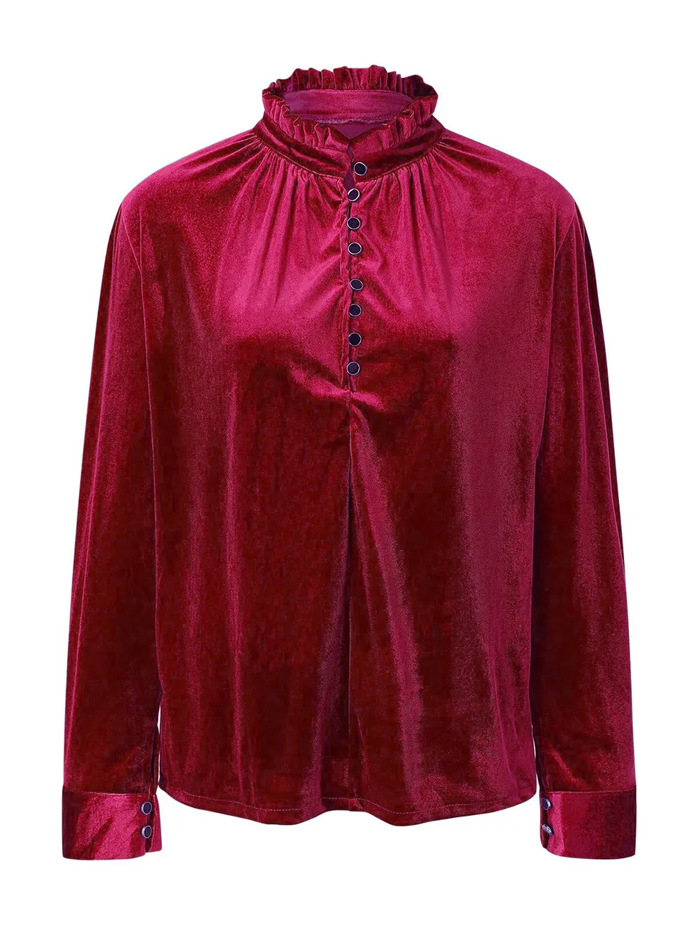 Half Button Long Sleeve Blouse, image 9
