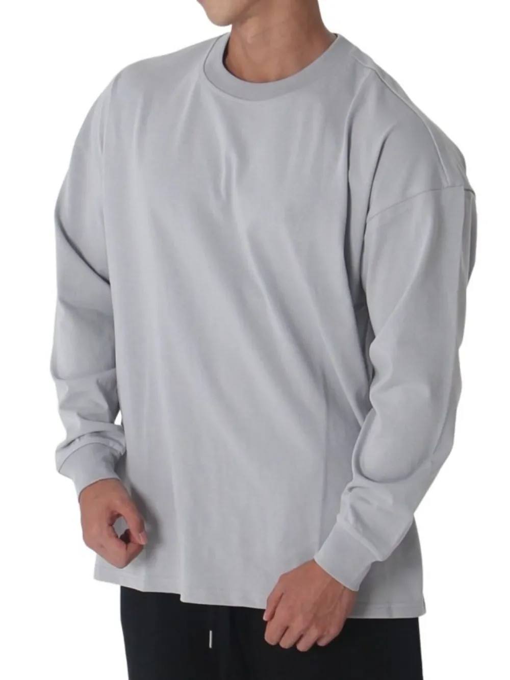 Men's Plus Size Round Neck Long Sleeve T-Shirt, image 6