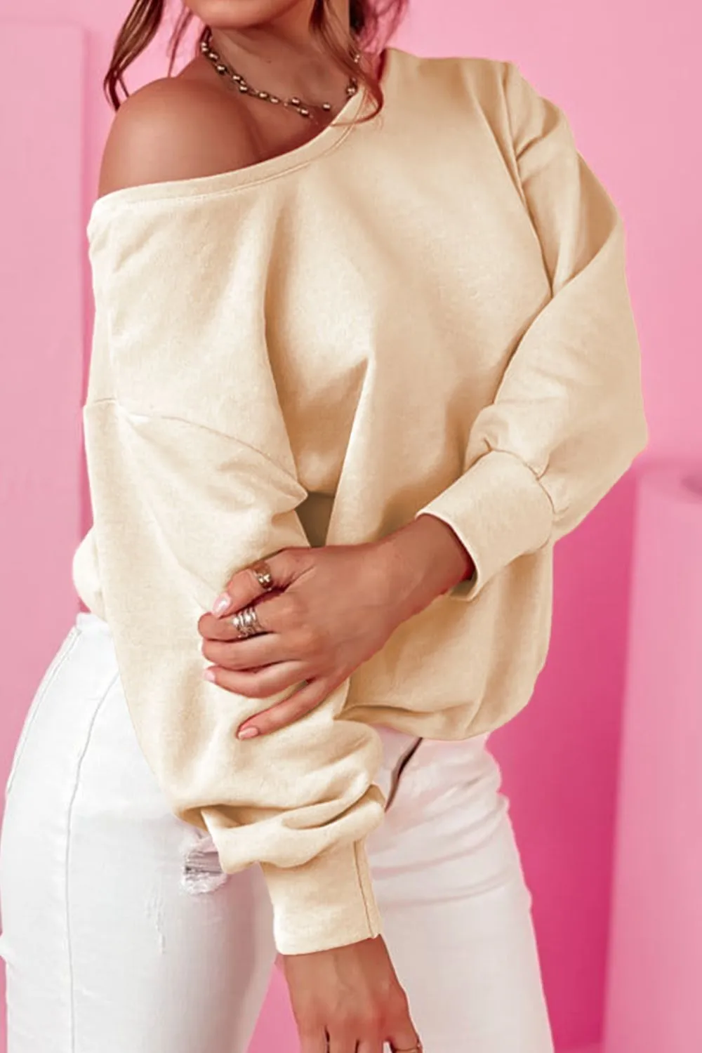 Bow Round Neck Long Sleeve Sweatshirt, image 3