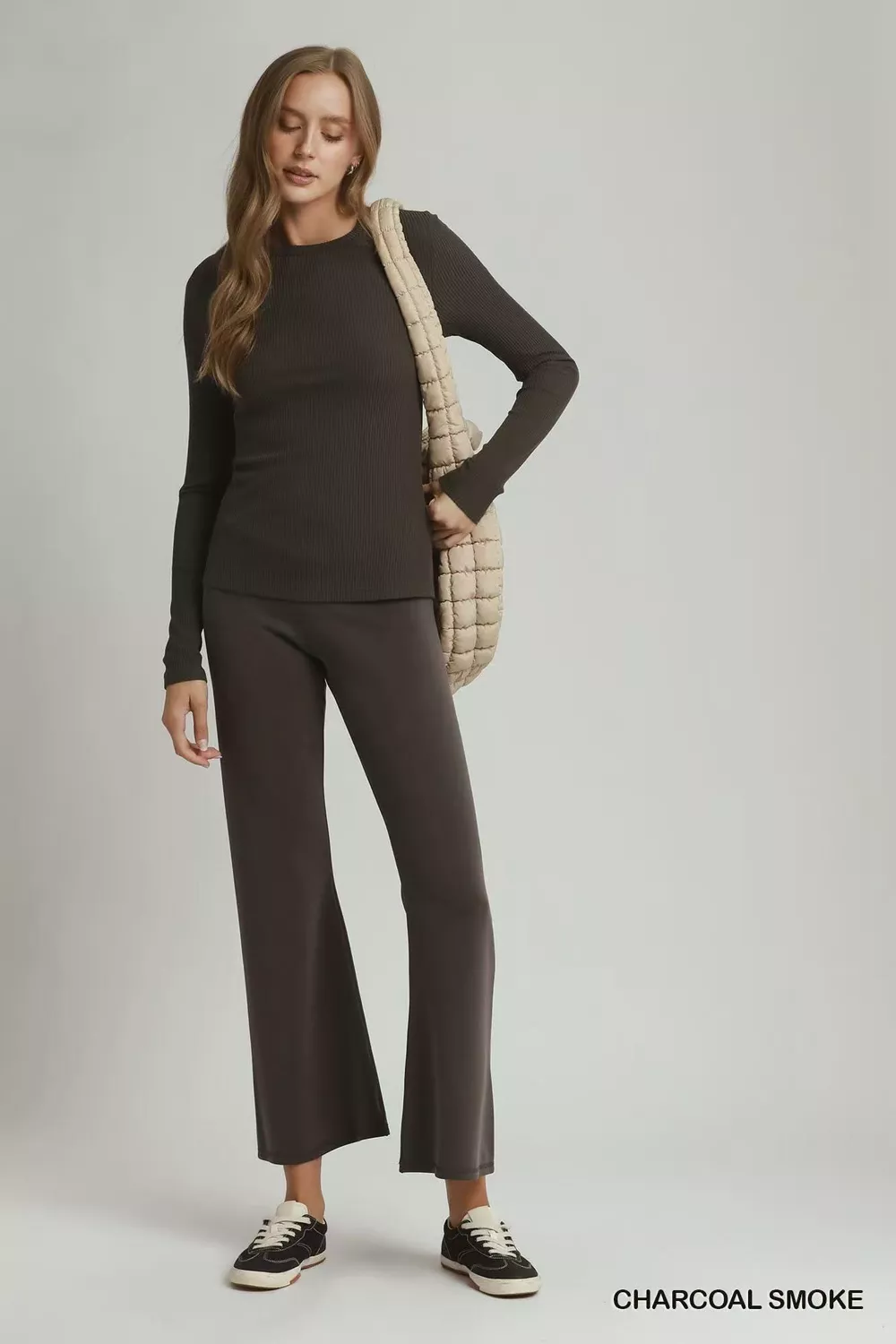 Brushed Rib Long Sleeve Top, image 4