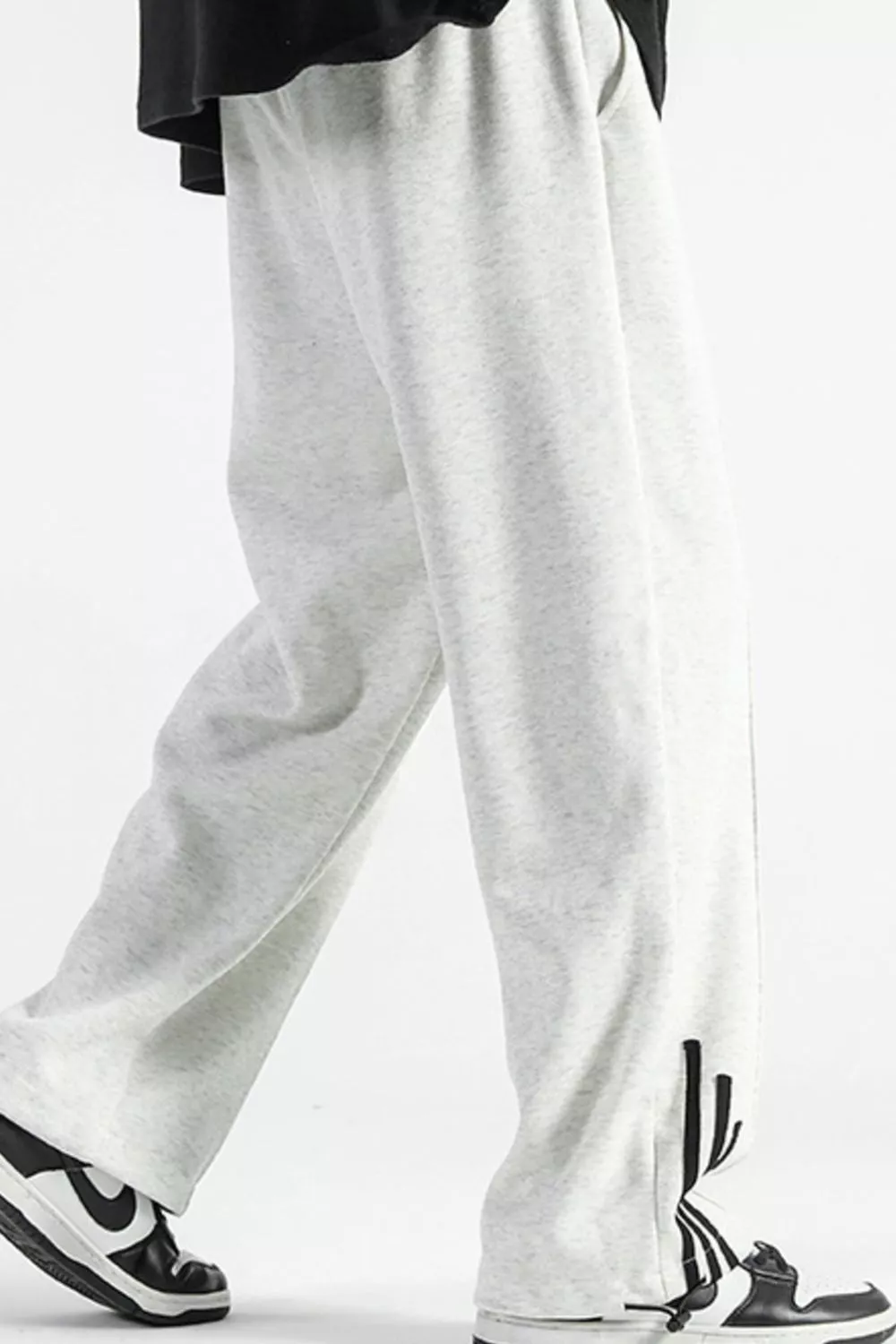 Men's Plus Size Casual Loose Fit Sweatpants with Striped Detail, image 3