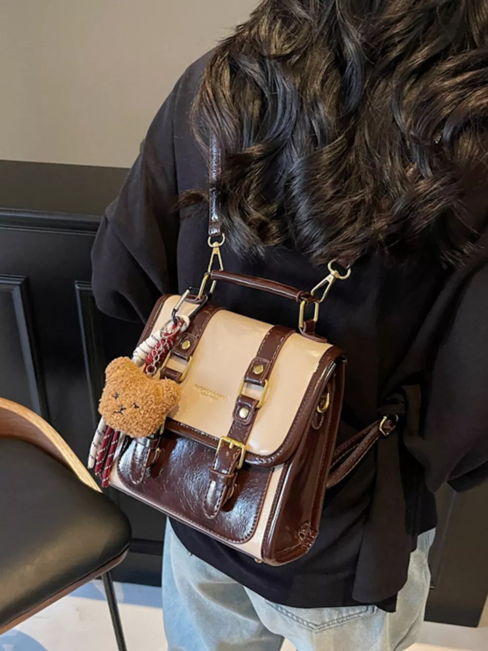 Vintage Style Buckle Backpack Bag, image 7