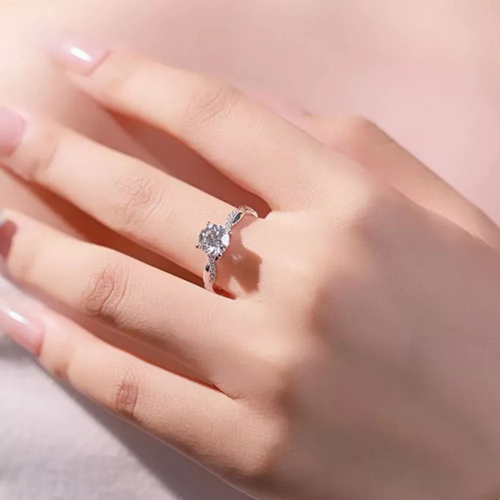 1 Carat Moissanite 925 Sterling Silver Ring, image 2