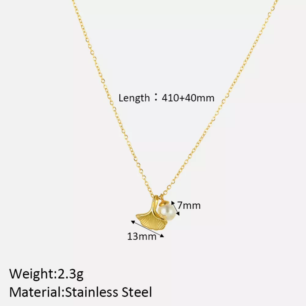 Pearl & Shell Pendant Necklace, image 3